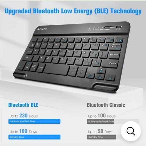 Fintie 10-Inch Ultrathin Wireless Bluetooth Keyboard For iPad/iPhone/Android Tab - Picture 5 of 9